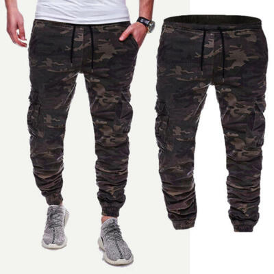 

Mens Camouflage Camo Cargo Army Pants Harem Joggers Sport Sweatpants Trousers