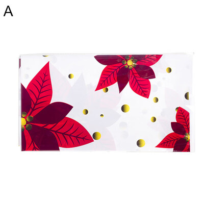 

Tablecloth Merry Christmas Waterproof PVC Dinning Table Cover Cloth Decoration