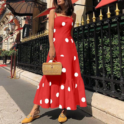 

Womens Sleeveless A-Line High Waist Midi Dress
