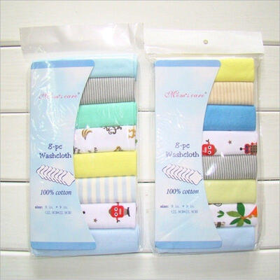 

8Pc Baby Infant Newborn Towel Washcloth Bathing Feeding Wipe Bibs Saliva Bandana