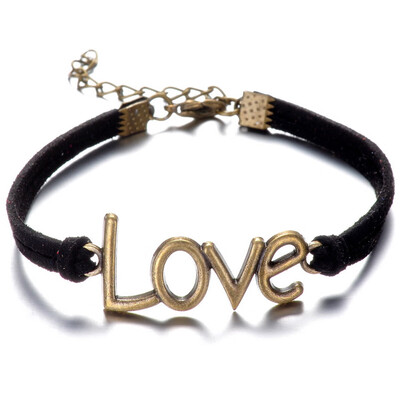 

Retro Love Alloy Manual Weaving Bracelet Fashion Wild Men Women Accessories Unisex Adjustable Bracelet