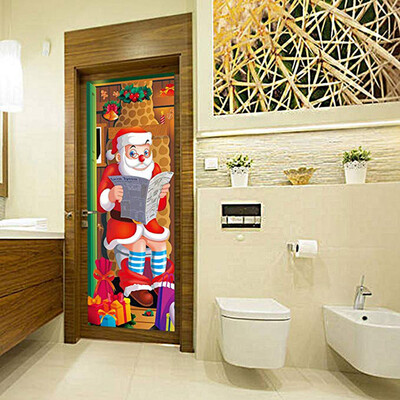

Tailored 3D Christmas Door Covers Christmas Party Decorations Door Toilet 31 x 78 Inch