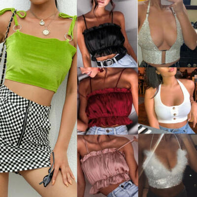 

Fashion Women Casual Vest Sleeveless Tank Crop Top T-Shirt Blouse Wrap Chest Bra