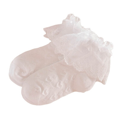 

Lace Girls Princess Socks Embroidery Floral Cotton Baby Girls Cute Toddler Solid Socks Breathable Summer Kids Accessories