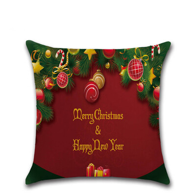 

Tailored Merry Christmas Pillow Cases Linen Sofa Cushion Cover Home Decor