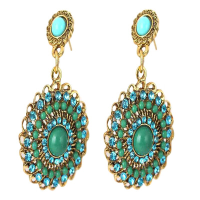 

Fashion Jewelry Exaggerated Luxury Round Jewel Earrings Female