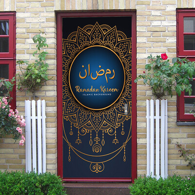 

〖Follure〗3D Muslim Creative Door Stickers Bedroom Doors Renovation Waterproof Stickers