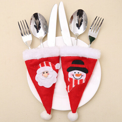 

〖Follure〗Christmas Decorative Tableware Fork Set Christmas Hat Storage ToolB