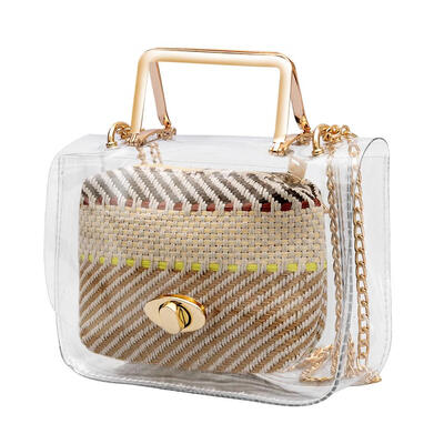 

Women Retro Transparent Composite Bag Lady Weave Chain Crossbody Bags