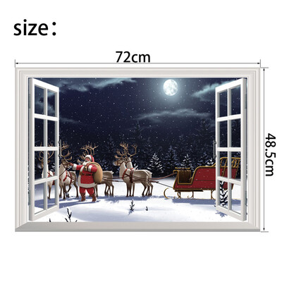 

〖Follure〗Christmas Holiday Window 3d Wall Stickers Christmas Decoration 3D Wall Stickers