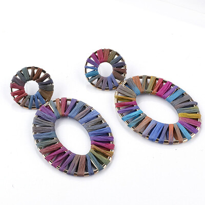 

Flashbuy Handmade Rattan Boho Style Drop Dangle Earrings For Women Vintage Geometry Rafite Earring Wholesale Earrings Jewelry