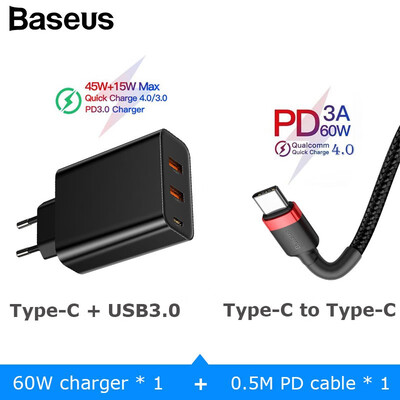 

Baseus PD 30 60W Type-c To C USB Cable for Huawei Xiaomi QC 40 quick Charging Cable for Macbook Support data transmission