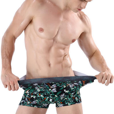 

Mens Comfort Cotton Boxer Briefs Quick-Drying Breathable Underwear With Pouch