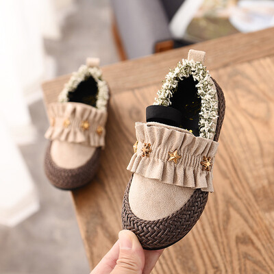 

Autumn Baby Girl Anti-Slip Casual Flats Walking Shoes Star Design Sneakers Soft Soled First Walkers