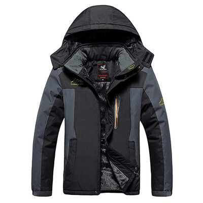 

Gobestart Mens Casual Autumn Winter Long Sleeve Hooded Zipper Fleece Outdoor Jacket