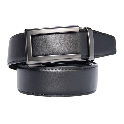

BPSTAR Mens Automatic Buckle Genuine Leather Mens Ratchet Holeless Belt Business High Quality Mens Real Belt for Pants