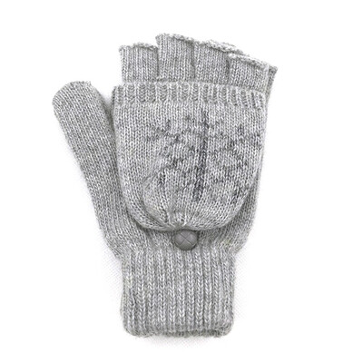 

Winter Braided Knitted Half Finger Flip Fingerless Convertible Mittens Gloves