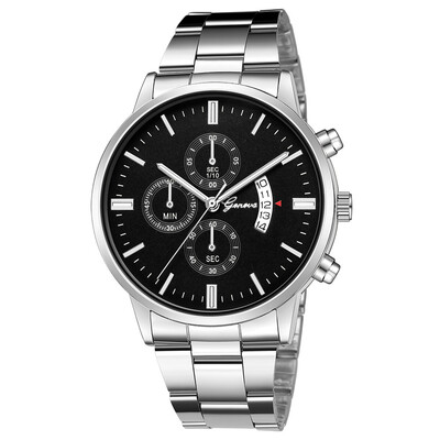 

Gobestart Mens Stainless Steel Quartz Analog Date Wrist Watch Sport Watches Gifts