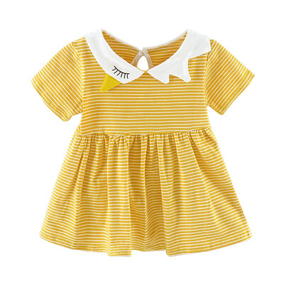 

Fashion Girls Dress Princess Summer Kids Dresses for Baby Girls Clothes Short Sleeve Striped Children Clothing