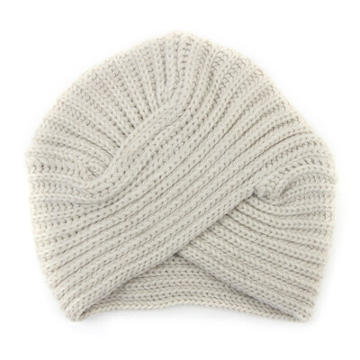 Women Knitted Scarf Turban Head Wrap Caps Thick Twist Headwrap Hat Crochet Beanies Elastic Headband Warm Cap