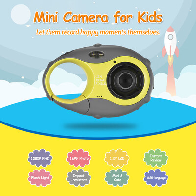 

Kid Digital Video Camera 1080P with Flash Light 15" LCD Screen 4X Zoom Multiple Languages Children Birthday Gift