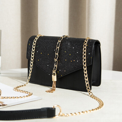 

On New Summer Little Girl Slant Bag 2019 Fashion Chain Baitao ins Single Shoulder Texture Square Bag