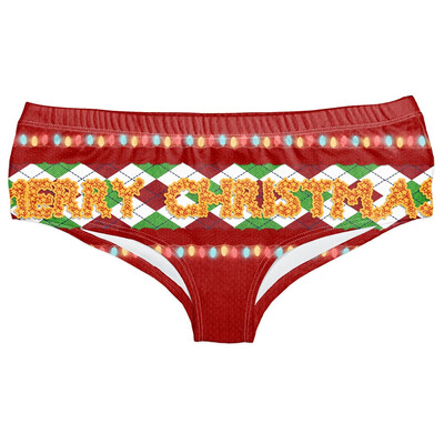 

Toponeto Ladies Hipsters Panties Christmas Themed Women Panties Christmas Print Underwear