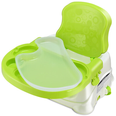 

Comfort Folding Booster Seat 3 Height Adjustments Baby Toddlers With Safety Belt-Green