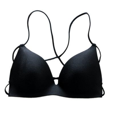 

Fashion Stretch Wireless Bra Top Sexy Cross Strap Women Casual Bralette Padded Bra