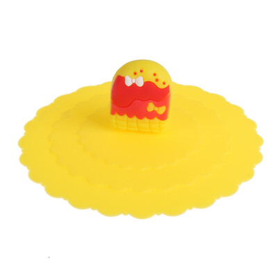 

Cartoon Food Dustproof Reusable Silicone Cup Cover Coffee Suction Seal Lid