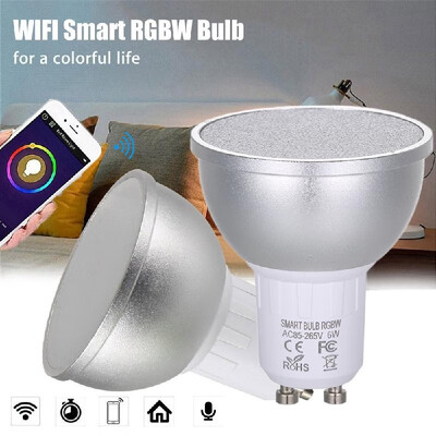 

AC85-265V 6W 4Pack RGBW WIFI Connected Intelligent Light Bulbs Supported Cell Phone APP Operated Voice Control 16 Million Colors