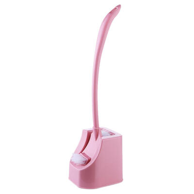 

Plastic Toilet Cleaning Brush Curved Clean Bending Handle Brushes wBase