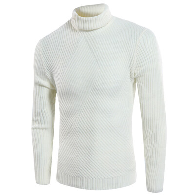 

Mens Winter Warm Turtleneck Sweaters Knitted Tops Pullover Slim Fit Knitwear