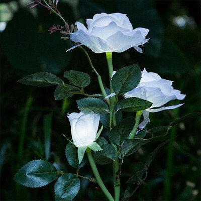 

Gobestart 3 Head White Rose flower Solar Light LED Decorative Outdoor Lawn Lamp