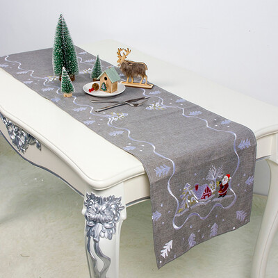 

Siaonvr Christmas Decoration Cloth Art Embroidery Santa Claus Table Tablecloth