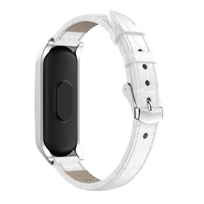 

〖Follure〗Replacement Leather Wristband Band Strap Metal Case For Xiaomi Mi Band 3