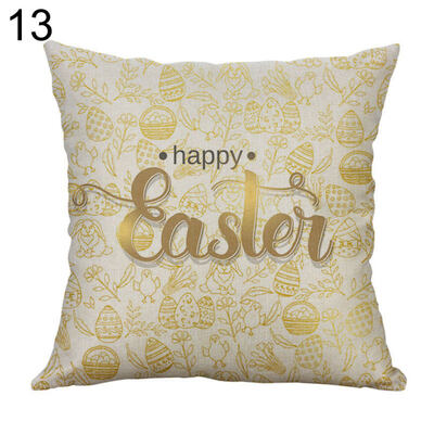 

Happy Easter Egg Rabbit Flower Pillow Case Cushion Cover Sofa Bed Car Cafe Decor