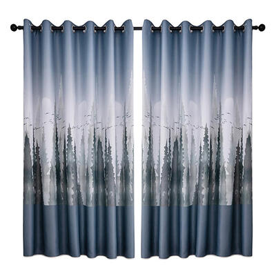 

Cedar Printing Polyester Window Blinds Drapes Living Room Blackout Curtains