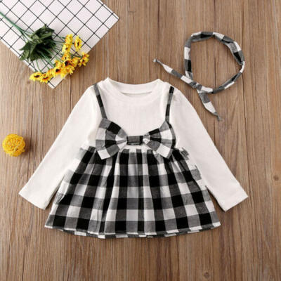 

Baby Girls Christmas Long Sleeve Princess Bow Dress Toddler Xmas Party Dresses