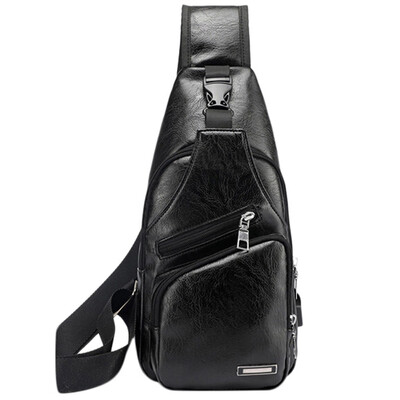 

Mens USB Bag Chest Bag Male Crossbody Bags PU Leather Shoulder Bags Travel Sport Diagonal Package Outdoor Packages 10