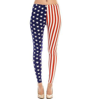 

Starmoon Womens Striped Star American Flag Trousers Printing Sports Fitness Yoga Pants