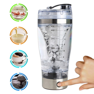 

Student Sports Electric Protein Mixer Shaker Shaking Cup Bottle Water Drinkware Tool 450ml