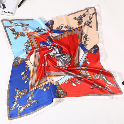 

2018 small square scarf small silk scarf spring&summer new female decoration European&American simulation silk scarf printing square scarf collar FJ069