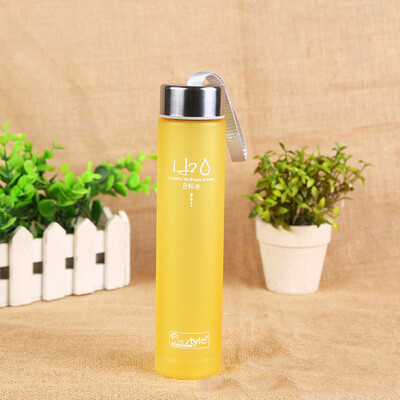 

Siaonvr Outdoor Camping Cup Creative Frosted Colorful Plastic Straight Bottle Blue