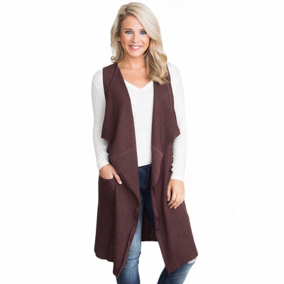 

Long-sleeved knit sweater coat womens in cardigan vest