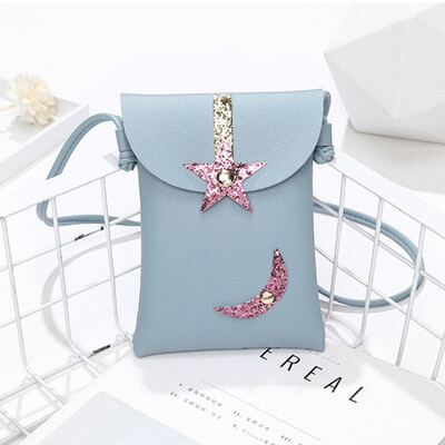 

For Women 2019 New Fashion Girls Casual Star Moon Hasp Diagonal Bag Color Mobile Flap Bags Handbag Messenger Shoulder