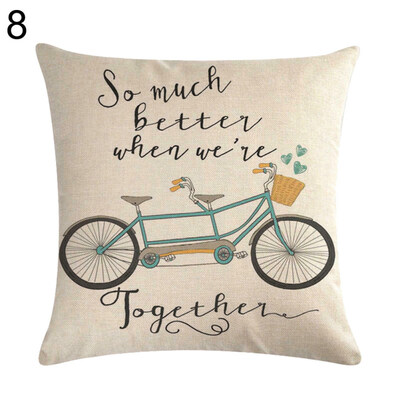 

Lovely Bike Letter Throw Pillow Protector Case Cushion Cover Bedding Articles