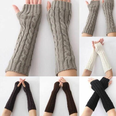 

Women Winter Wrist Arm Knitted Long Fingerless Gloves Mittens Hand Warmer New