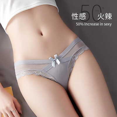 

Ultra-thin womens underwear sexy lace female summer no trace new mesh low waist sexy big size girl bow Shrimp