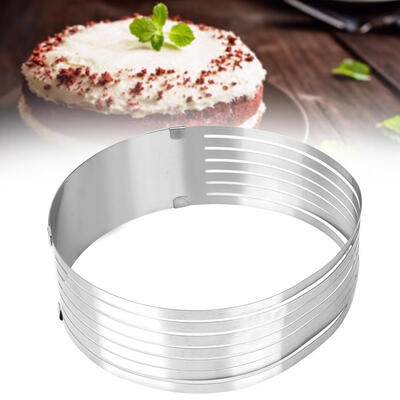 

Greensen 24-30cm Adjustable Stainless Steel Circular Ring Cake Slicer Baking Tool Cutting Mold